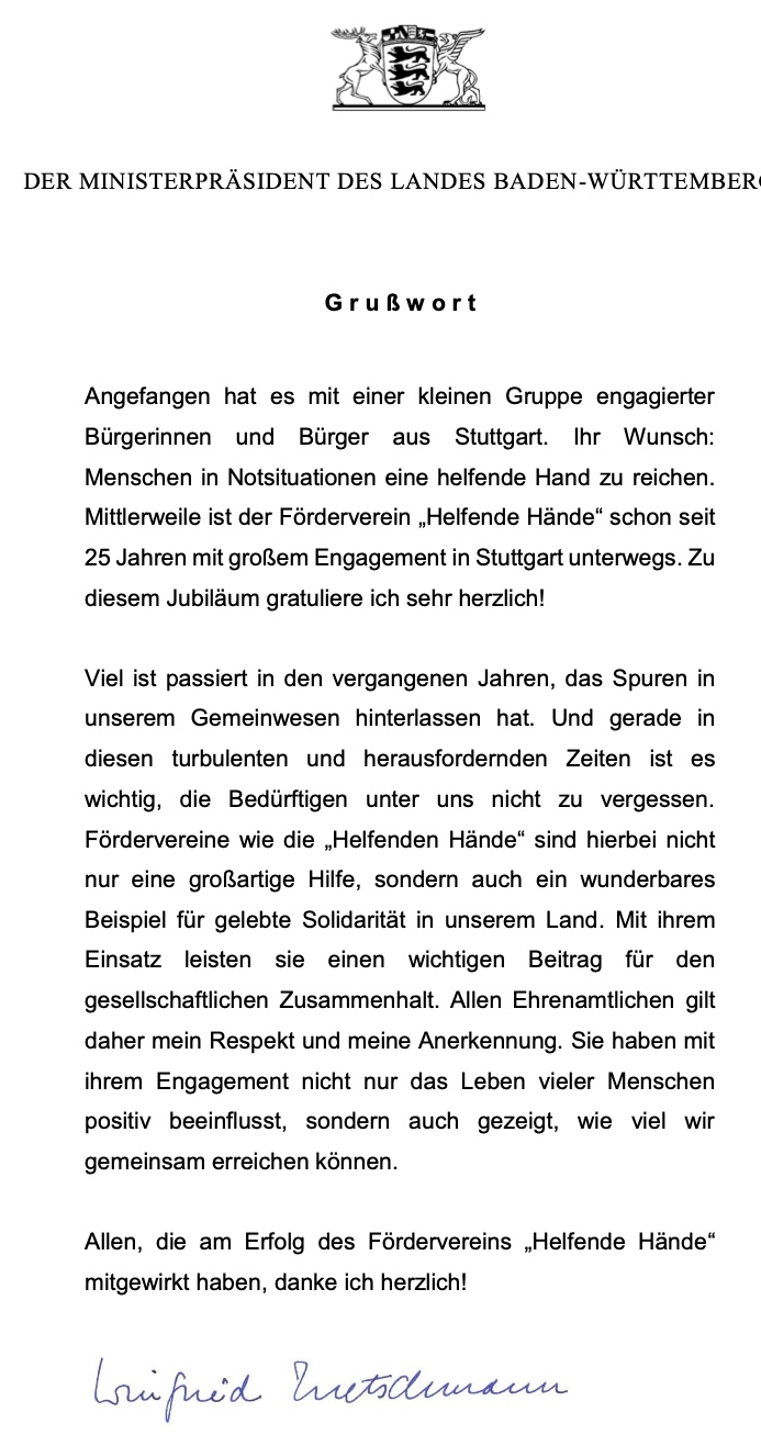 Grußwort Winfried Kretschmann 2024