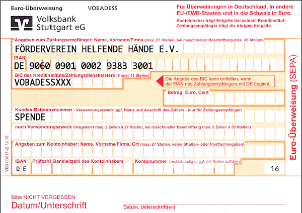Spende Sie dem Förderverein Helfende Hände e.V.